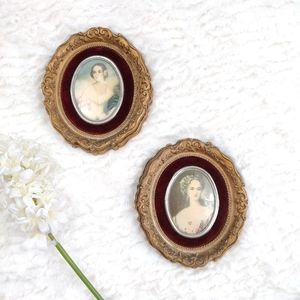 Victorian revival set of cameo wall hangings